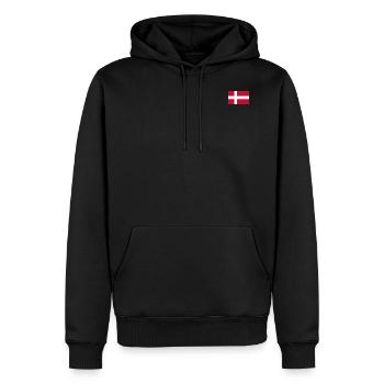 Danemark Drapeau - Sweat à capuche Premium bio Homme - noir - Devant - Nico (187cm)