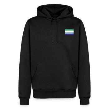 Le drapeau Gay - Sweat à capuche Premium bio Homme - noir - Devant - Nico (187cm)