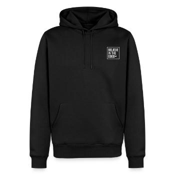 Minimalist Hope Typography T Shirt - Männer Premium Bio Hoodie - Schwarz - Vorne - Nico (187cm)