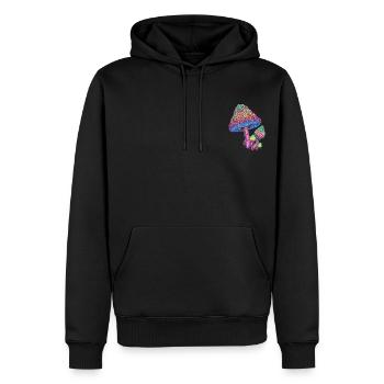 Mushrooms - Men’s Premium Organic Hoodie - black - Front - Nico (187cm)