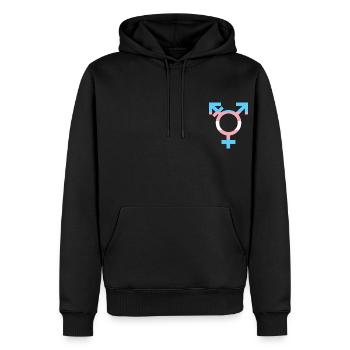 Transgender-Symbol - Männer Premium Bio Hoodie - Schwarz - Vorne - Nico (187cm)