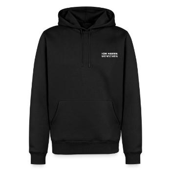 Ich hasse Menschen - Männer Premium Bio Hoodie - Schwarz - Vorne - Nico (187cm)