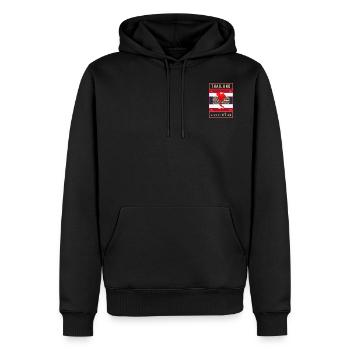 Thailand design - complex - Men’s Premium Organic Hoodie - black - Front - Nico (187cm)