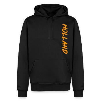 Holland - Männer Premium Bio Hoodie - Schwarz - Vorne - Nico (187cm)