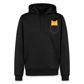 Katze in der Tasche - Männer Premium Bio Hoodie - Schwarz - Vorne - Nico (187cm)