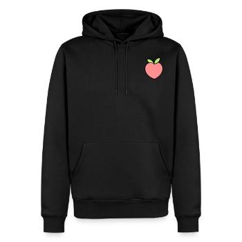 Pfirsich - Männer Premium Bio Hoodie - Schwarz - Vorne - Nico (187cm)