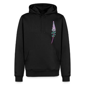 Lupin - Fleur décorative - Sweat à capuche Premium bio Homme - noir - Devant - Nico (187cm)