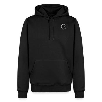 Smilie - Sweat à capuche Premium bio Homme - noir - Devant - Nico (187cm)