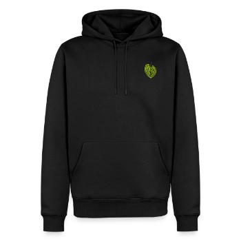 Feuille de tilleul / feuille LINDE - Nature & Forêt - Sweat à capuche Premium bio Homme - noir - Devant - Nico (187cm)