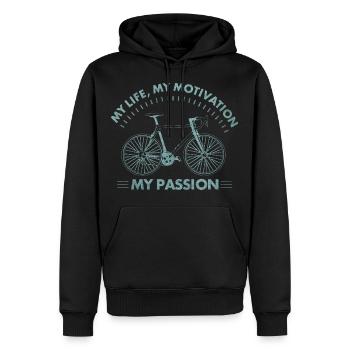 Fahrrad Radfahrer Fahrradfahren Bike Rad Geschenk - Männer Premium Bio Hoodie - Schwarz - Vorne - Nico (187cm)