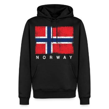 Norwegische Flagge - Männer Premium Bio Hoodie - Schwarz - Vorne - Nico (187cm)