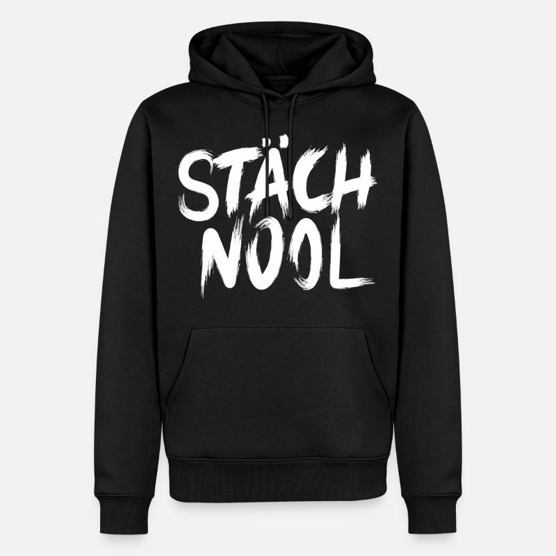 SCHTÄCHNOOL - Sweat à capuche Premium bio Homme - noir