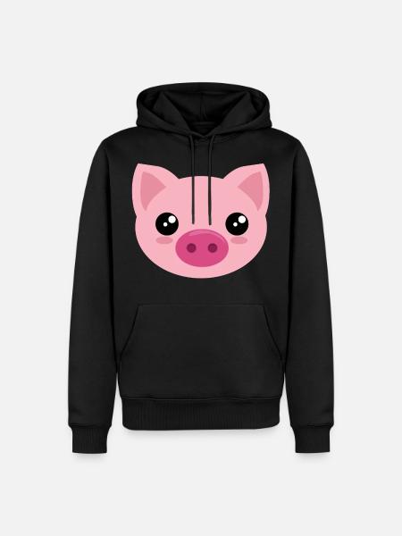Pig face - pig piglet costume Halloween animal - Men’s Premium Organic Hoodie - black