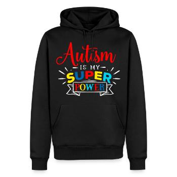 Autisme cadeau Asperger Parents Awareness Fort - Sweat à capuche Premium bio Homme - noir - Devant - Nico (187cm)