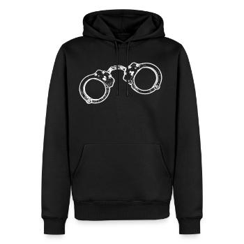 Handschellen - Männer Premium Bio Hoodie - Schwarz - Vorne - Nico (187cm)