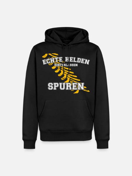 Landwirt - Helden Spuren Traktor Arbeit Geschenk - Männer Premium Bio Hoodie - Schwarz