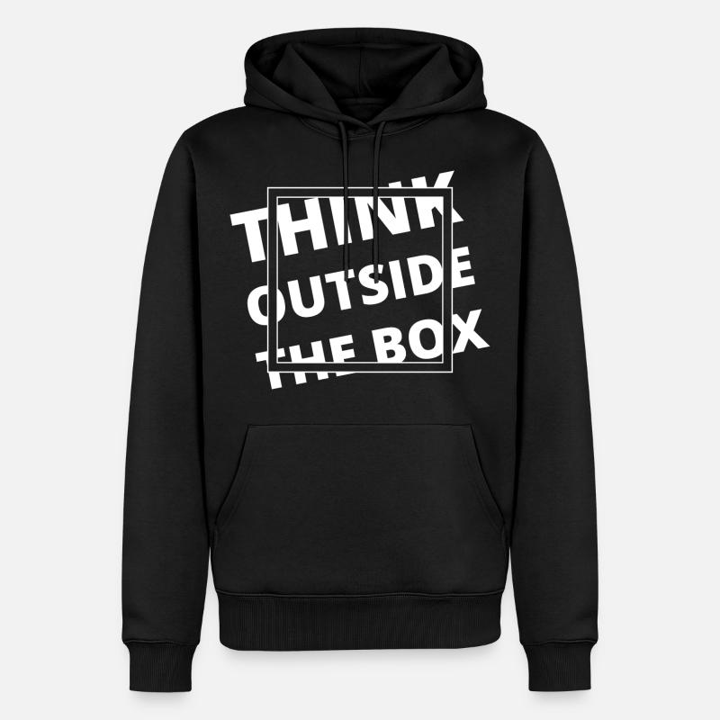 Motivation - Think outside the Box - Männer Premium Bio Hoodie - Schwarz
