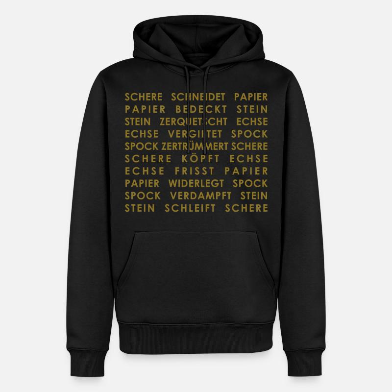 stein_papier_schere_echse_spock - Männer Premium Bio Hoodie - Schwarz