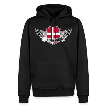 Denmark Danmark Dänemark Flag Flagge Banner Wings - Männer Premium Bio Hoodie - Schwarz - Vorne - Nico (187cm)