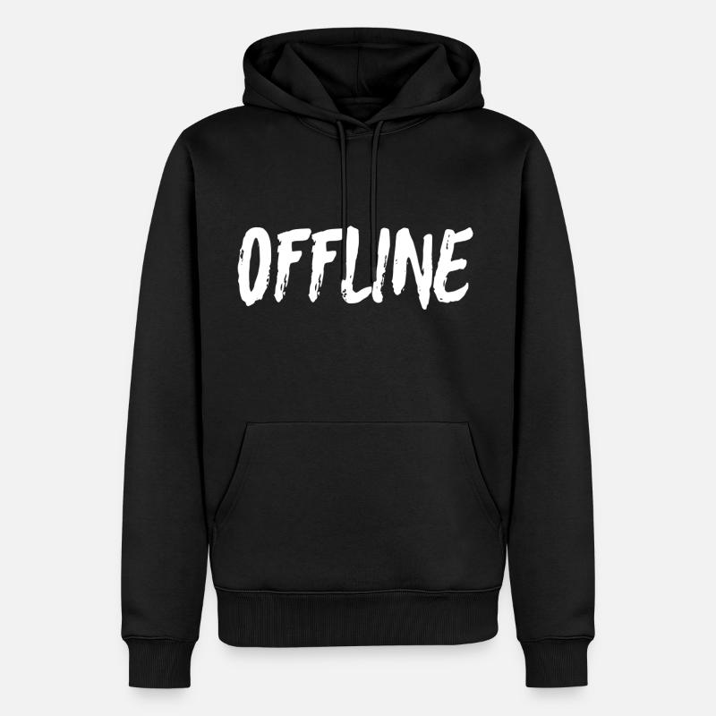 Offline - Männer Premium Bio Hoodie - Schwarz
