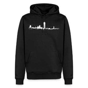 Skyline d'Iéna - Sweat à capuche Premium bio Homme - noir - Devant - Nico (187cm)
