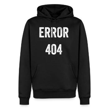 Error 404 - Men’s Premium Organic Hoodie - black - Front - Nico (187cm)