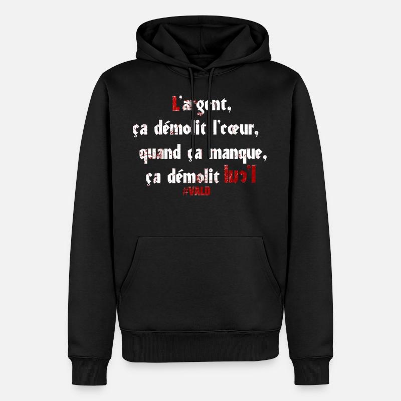 L argent - Sweat à capuche Premium bio Homme - noir