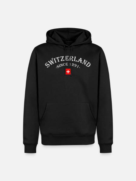 Suisse - Sweat à capuche Premium bio Homme - noir