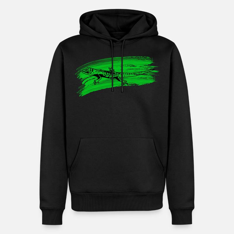 Gecko Seychelles Seychelles Reptile Vacances Vacances - Sweat à capuche Premium bio Homme - noir