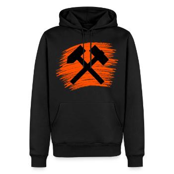 Marteaux sur le bonheur - Sweat à capuche Premium bio Homme - noir - Devant - Nico (187cm)