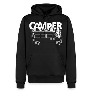 Caravane caravane caravane sort camper bus - Sweat à capuche Premium bio Homme - noir - Devant - Nico (187cm)