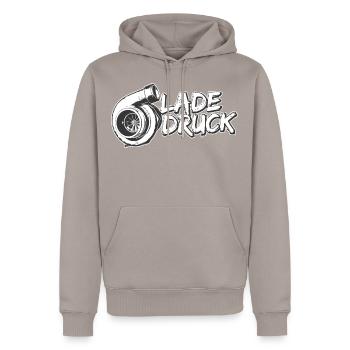Nordschleife Design Motorsport - Männer Premium Bio Hoodie - Taupe - Vorne - Nico (187cm)