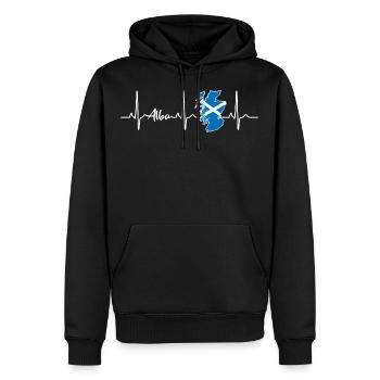 Ecosse Alba Écossaise Battement de coeur - Sweat à capuche Premium bio Homme - noir - Devant - Nico (187cm)