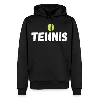 tennis / Tennis / Tennis spieler / Tennis Spielen - Männer Premium Bio Hoodie - Schwarz - Vorne - Nico (187cm)