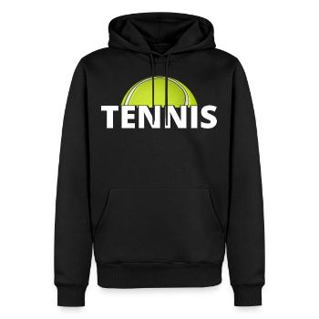 tennis / Tennis / Tennis spieler / Tennis Spielen - Männer Premium Bio Hoodie - Schwarz - Vorne - Nico (187cm)