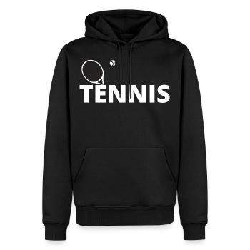 tennis / Tennis / Tennis spieler / Tennis Spielen - Männer Premium Bio Hoodie - Schwarz - Vorne - Nico (187cm)