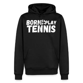 tennis / Tennis / Tennis spieler / Tennis Spielen - Männer Premium Bio Hoodie - Schwarz - Vorne - Nico (187cm)