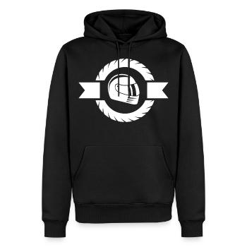 Motorsport Helm - Racing Rennfahrer Sportwagen - Männer Premium Bio Hoodie - Schwarz - Vorne - Nico (187cm)