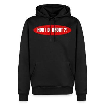 Österreich / Bayern Dialekt Sprüche / Mundart AUT - Männer Premium Bio Hoodie - Schwarz - Vorne - Nico (187cm)