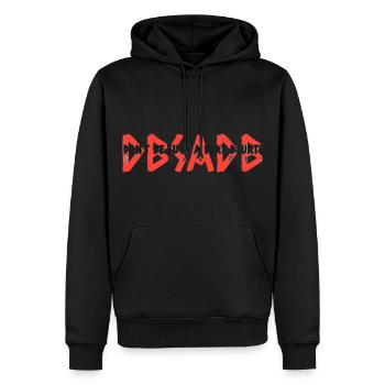 DBSADB Rot - Männer Premium Bio Hoodie - Schwarz - Vorne - Nico (187cm)