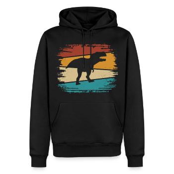 T-Rex - Sweat à capuche Premium bio Homme - noir - Devant - Nico (187cm)