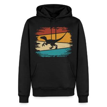 Velociraptor Dino Dinosaurier - Männer Premium Bio Hoodie - Schwarz - Vorne - Nico (187cm)