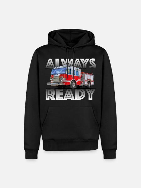 Die Feuerwehr, dein Freund und Helfer - Männer Premium Bio Hoodie - Schwarz