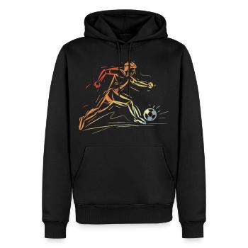 Fußballspieler Zeichnung Retro - Männer Premium Bio Hoodie - Schwarz - Vorne - Nico (187cm)