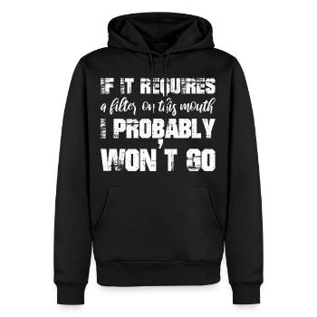 If it requires a filter on this mouth, I probably - Men’s Premium Organic Hoodie - black - Front - Nico (187cm)