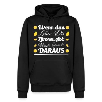 Zitronen und Limonade - Männer Premium Bio Hoodie - Schwarz - Vorne - Nico (187cm)