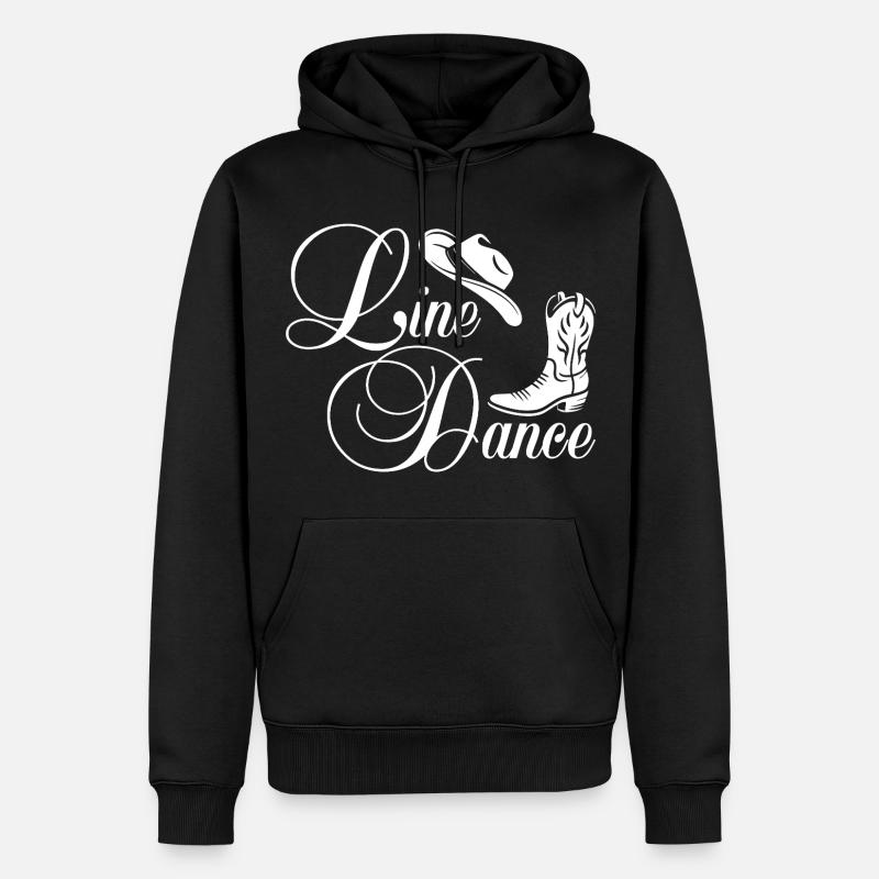 Line Dance Western Script - Men’s Premium Organic Hoodie - black