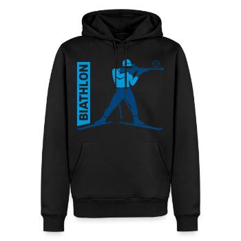 Cadeau de Biathlon Passion Lover - Sweat à capuche Premium bio Homme - noir - Devant - Nico (187cm)