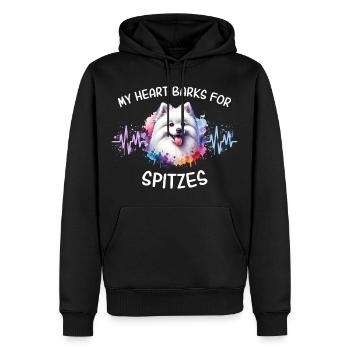 Spitz Herzlinie - Männer Premium Bio Hoodie - Schwarz - Vorne - Nico (187cm)