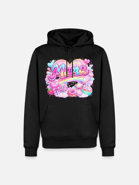 Mama Candy und Regenbogen | Mama-Geschenk - Männer Premium Bio Hoodie - Schwarz